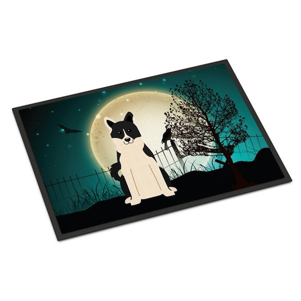 Carolines Treasures Halloween Scary Russo-European Laika Spitz Indoor or Outdoor Mat, 24 x 0.25 x 36 in. BB2219JMAT - main
